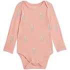 M&S Bear Long Sleeve Bodysuit, Newborn-12 Months, Apricot Mix