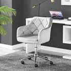 Furniture Box Bibi Light Grey Pinned Velvet Tub Vanity Office Chair