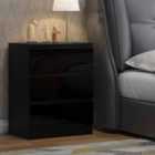 Fwstyle Black Gloss 3 Drawer Chest Of Drawers