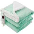Glamhaus Electric Fleece Over Blanket Large 160x130cm Green