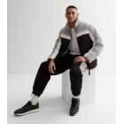 Only & Sons Grey Colour Block High Neck Puffer Jacket