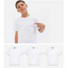 Boys 3 Pack White Sun Embroidered T-Shirts