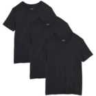 M&S Mens Pure Cotton T-Shirt Vests 3 Pack, Black