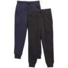 M&S Cotton Rich Joggers, 2 Pack, 2-7 Years, Navy