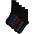 M&S Mens GOODMOVE Cushioned Sports Socks, 5 pack, 6-8, Black Mix 5 per pack