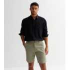 Olive Straight Fit Chino Shorts