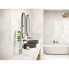 Wickes Lustre White Stone Effect Polished Porcelain Wall & Floor Tile - 600 x 300mm