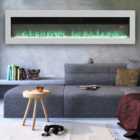 Livingandhome White Electric Fire Wall Mounted or Inset Fireplace 9 Flame Colors with Freestanding Leg 60 Inch