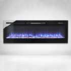 Livingandhome Black Wall Mounted or Recessed Electric Fire Fireplace 12 Flame Color Effect with Remote Control 60 Inch