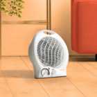 Daewoo Fan Heater Portable Free Standing 2000W Dial Thermostat White