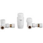 Invena White Axial Thermostatic Angled Set Heater PEX/Copper Radiator Connection