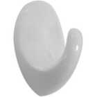 Select Hardware Adhesive Medium Oval Hooks (5 Pack) - White
