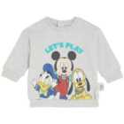 M&S Mickey And Friends Long Sleeve Sweat, 0 Months-3 Years, Grey Marl