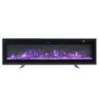 Livingandhome Wall Mounted Freestanding or Inset Electric Fire Fireplace 9 Flame Colors Effect with Remote Control 60 Inch