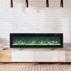 Livingandhome 3 in 1 Electric Fire Fireplace 9 Flame Colors Adjustable with Remote Control 50 Inch