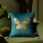 Embroidered Butterfly Cushion