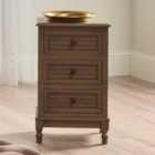 Pacific Ashwell 3 Drawer Bedside Table, Taupe Pine