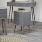 Pacific Chaya 3 Drawer Bedside Table, Grey Pine