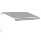 Outsunny 3 x 2m Manual Window Awning Canopy w/ Hand Crank - Light Grey