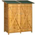 Outsunny Wooden Storage Shed (139 x 75 x 160cm) - Natural