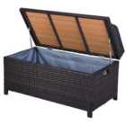 Outsunny PE Rattan Storage Basket Box Bench - Brown