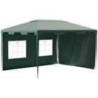 Outsunny 3 x 4m Marquee Party Tent w/ 2 Sidewalls - Green