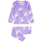 M&S Velour Unicorn Pyjamas, 1-1+Y, Purple