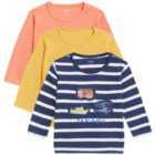 M&S Cotton 3 pack Transport Tops, 0-3 Years, Multi
