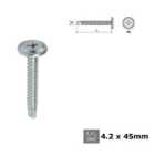 Self Tapping Screw PH Head Selfdrilling Screw with Flat Washer - Size 4.2x55mm - Pack of 100