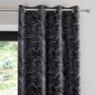 Abstract Monochrome Reversible Eyelet Curtains