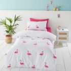 Flamingo Pink Duvet Cover and Pillowcase Set