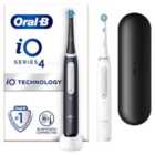 Oral-B iO 4 Black & White Electric Toothbrush Duo Pack + Travel Case 2 per pack