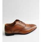 Rust Leather Perforated Lace Up Brogues