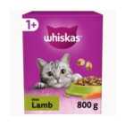 Whiskas 1+ Lamb Adult Dry Cat Food 800g