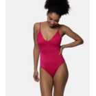Dorina Bright Pink Plunge Strappy Swimsuit
