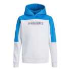Jack & Jones Junior Bright Blue Jersey Logo Colour Block Hoodie
