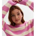 Name It Pink Stripe Knit Long Sleeve Jumper