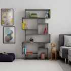 Decortie Karmato Modern Bookcase Display Unit Retro Grey Tall 168.5cm
