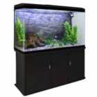 Monster Shop Aquarium Fish Tank and Cabinet With Complete Starter Kit - Black Tank and Natural Gravel