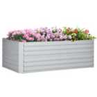 Outsunny Raised Beds for Garden Galvanised Steel Planters for Backyard Patio