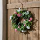 Artificial Pink Pansy Wreath 40cm