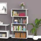 HOMCOM Wood Effect S Shape Storage Unit Bookcase Room Divider White