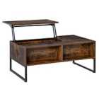 HOMCOM Extendable Lift Top Coffee Table With Hidden Storage Brown