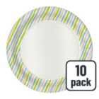 Stripes Recyclable Paper Party Plates 10 per pack