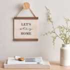 Let's Stay Home Hanging Plaque