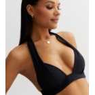 Black Halter Neck Lift & Shape Bikini Top