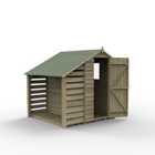 Forest Garden Overlap Pressure Treated 4' x 6' Apex Shed With Lean To