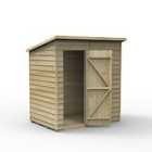 Forest Garden Overlap Pressure Treated 6'x 4' Pent Shed - No Window