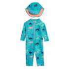 M&S Dino Swimsuit & Hat, 2-8 Years, Turquoise Mix