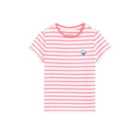 M&S Cotton Striped Flower T-Shirt, 2-7 Years, Pink Mix